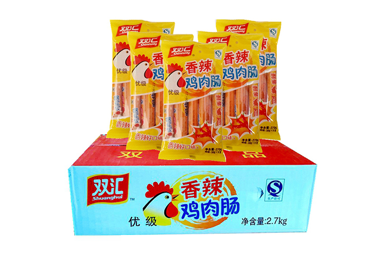 SHUANGHUI SPICY CHICKEN SAUSAGE 9PCS 270GX10PACKS